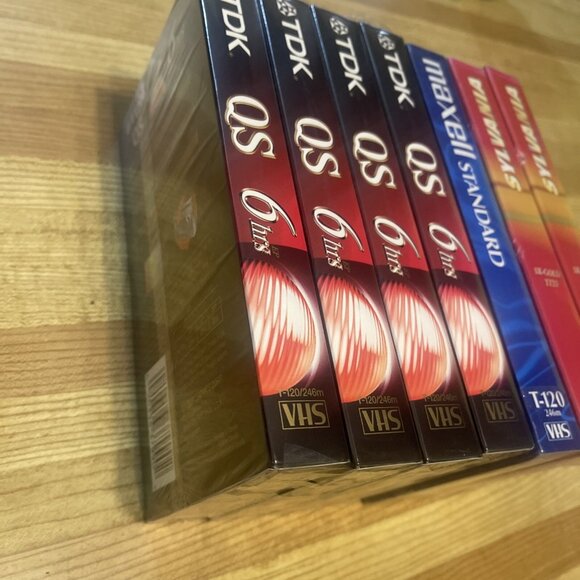 8 New Blank VHS Video Tapes 6 Hour Mr Sealed TDK T-120 min QS Premium Maxell VCR - Picture 3 of 16